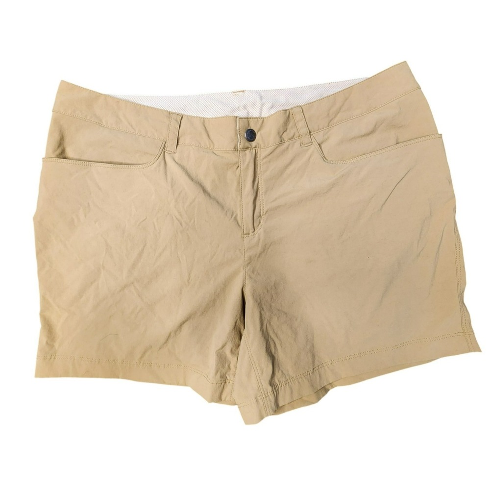 Patagonia Quandary Shorts Womens‎ 14 Tan Khaki Hiking Trekking Outdoor Stretch